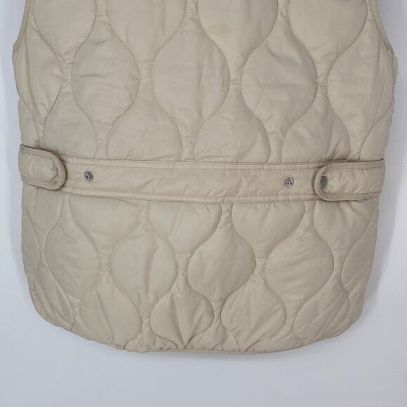 J Crew Quilted Excursion Puffer Vest Ivory Primaloft Women's Size M - Picture 9 of 10